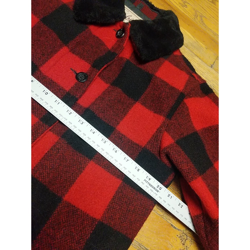 Woolrich‎ Women's Buffalo Plaid Mid Length Winter Coat Size Small Wool Quilted - Picture 5 of 13